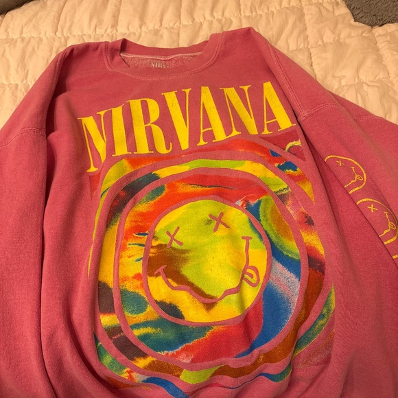 Urban Outfitters Sweaters - Nirvana Smile Overdyed Crew Neck Sweatshirt